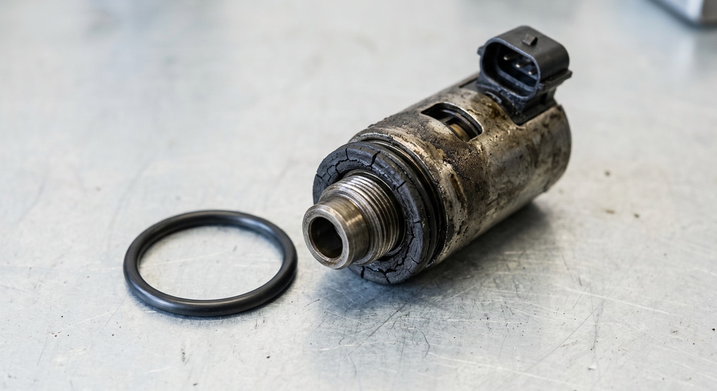 Cutaway diagram — double VANOS system showing intake and exhaust cam adjustment