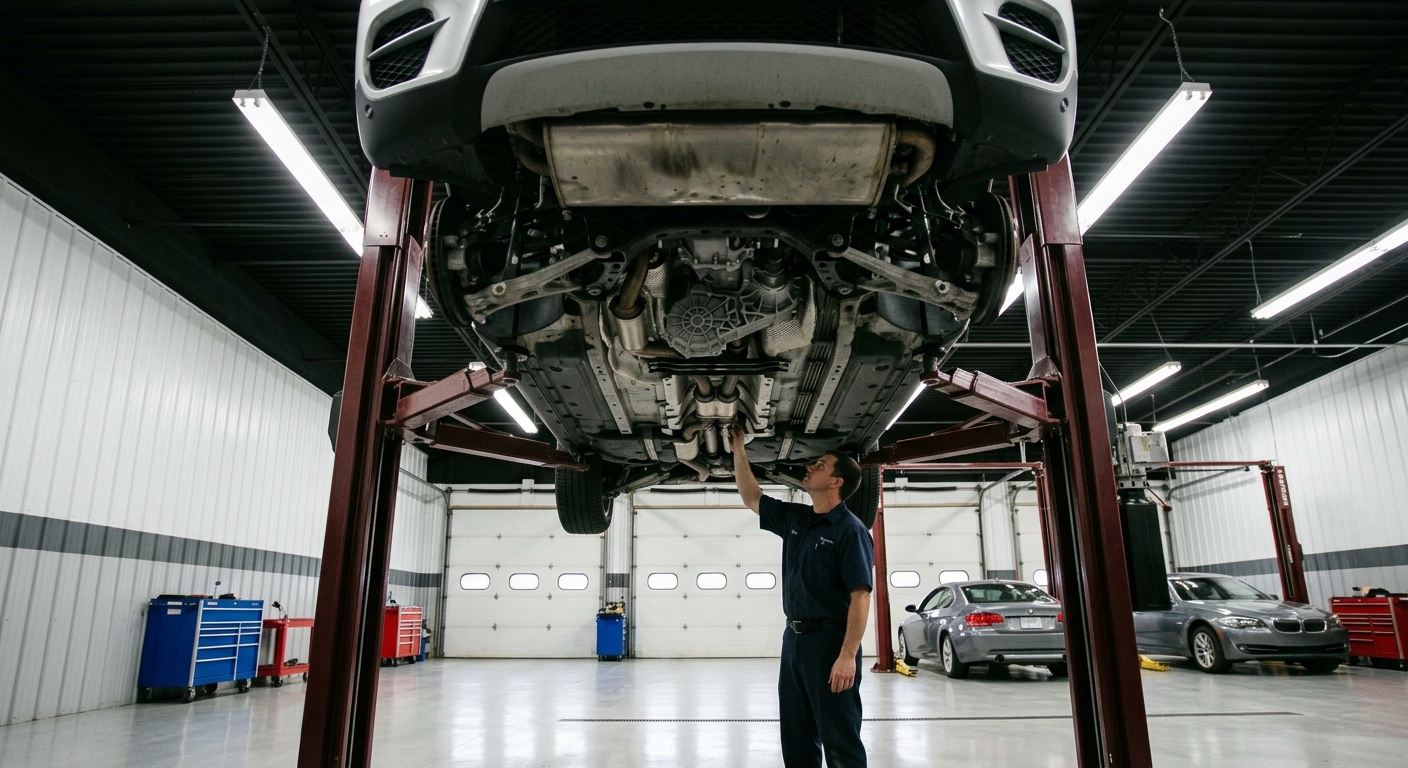 BMW xDrive transfer case assembly removed for inspection and repair