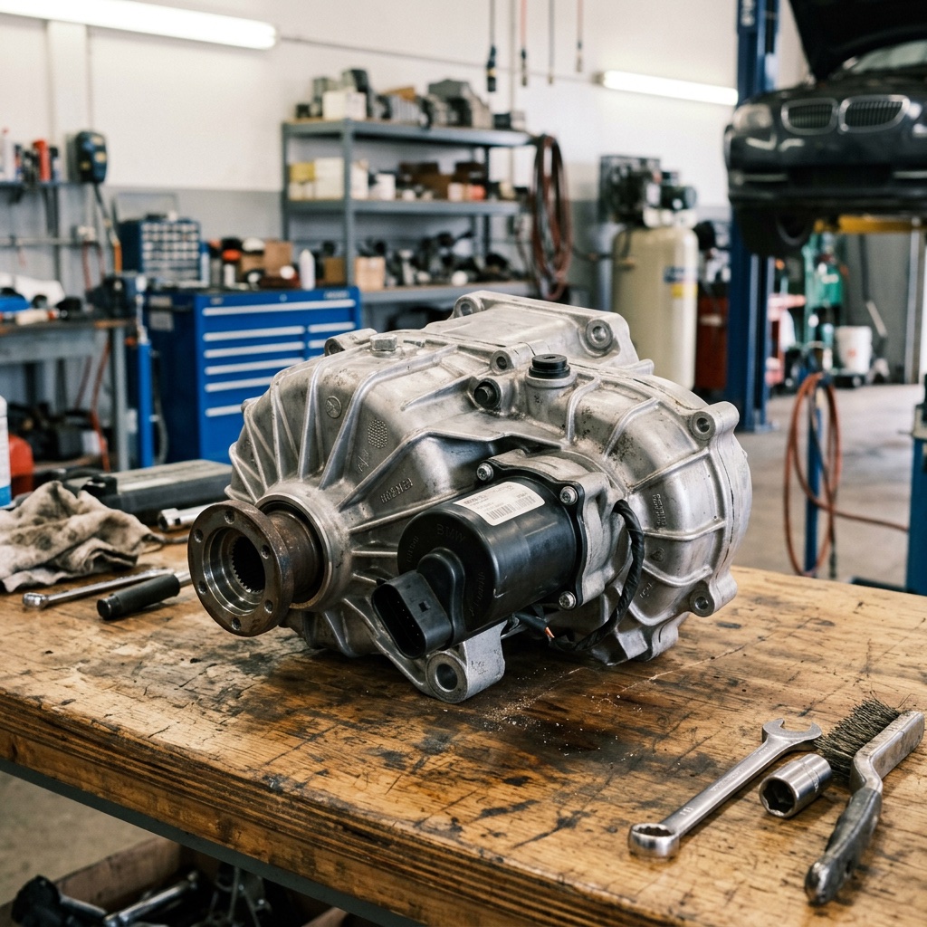 BMW xDrive transfer case on workbench